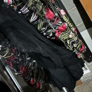 Black, Floral Prom Dress